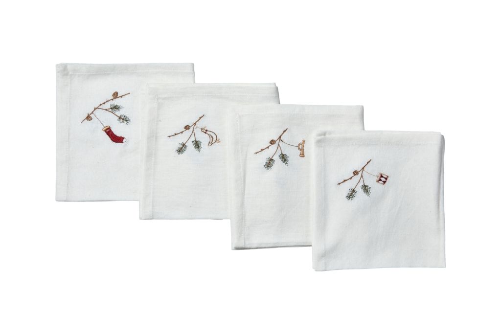 Tauservíettur jóla útsaumaðar - 40x40 cm