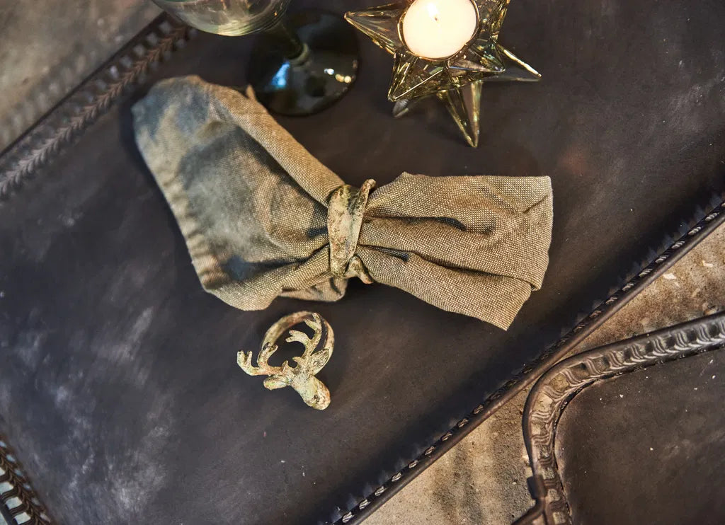 Servíettuhringur - antík grænn