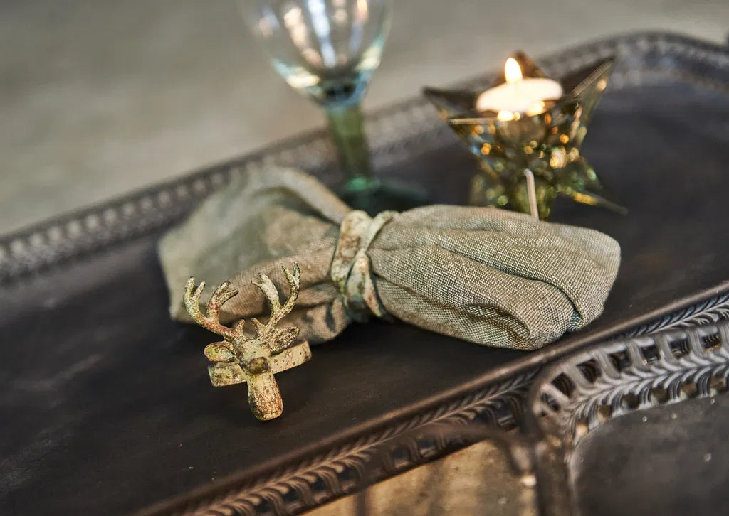 Servíettuhringur - antík grænn