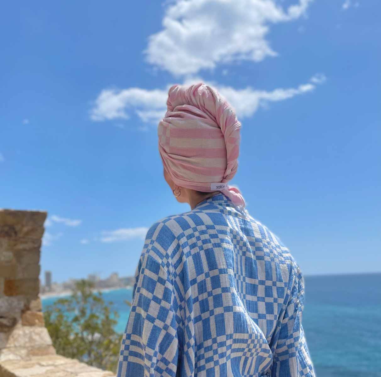 Handklæði Brautin - bleikt - 90x170 cm