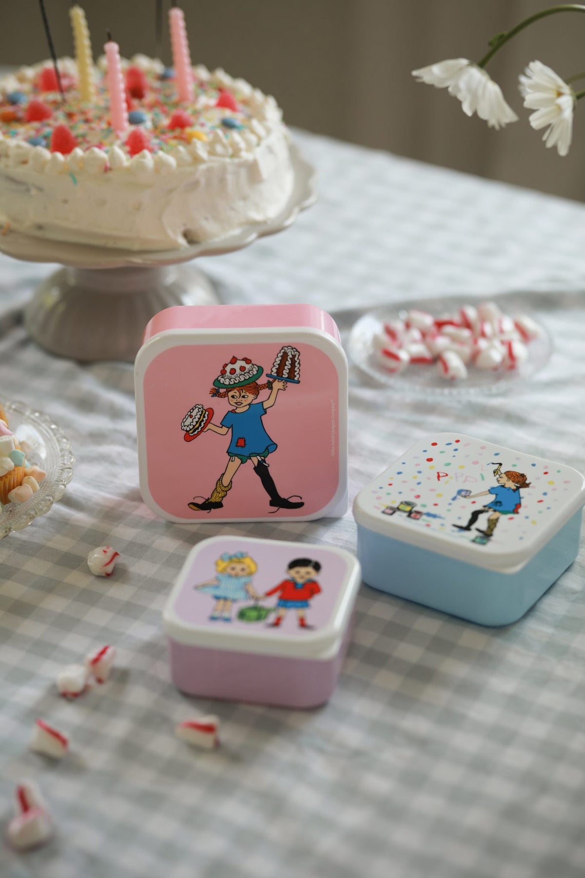Lína langsokkur nestisbox - afmæli 3/pk