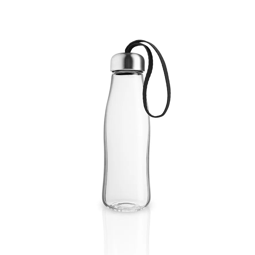 Vatnsflaska gler 0,5 ltr. - svart band