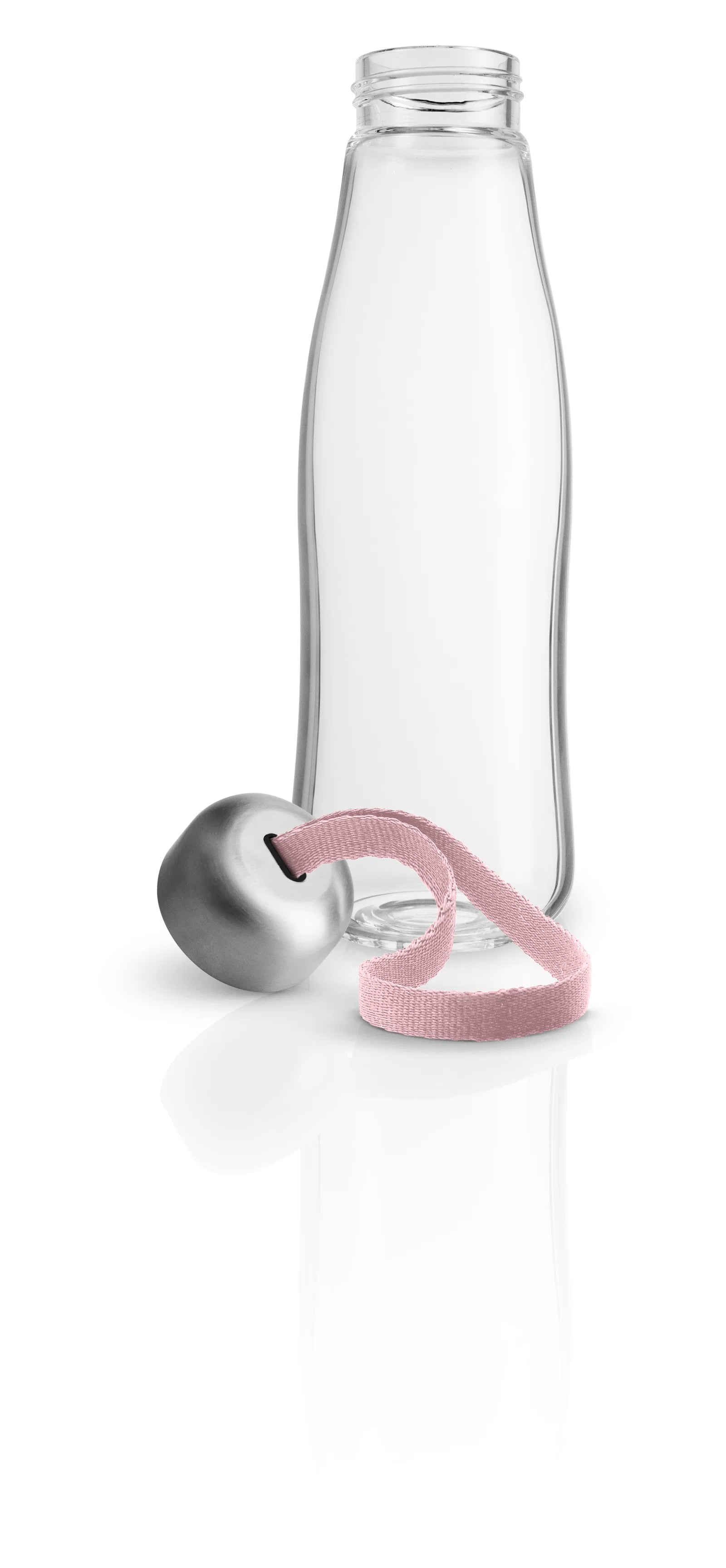 Vatnsflaska gler 0,5 ltr. - bleikt band
