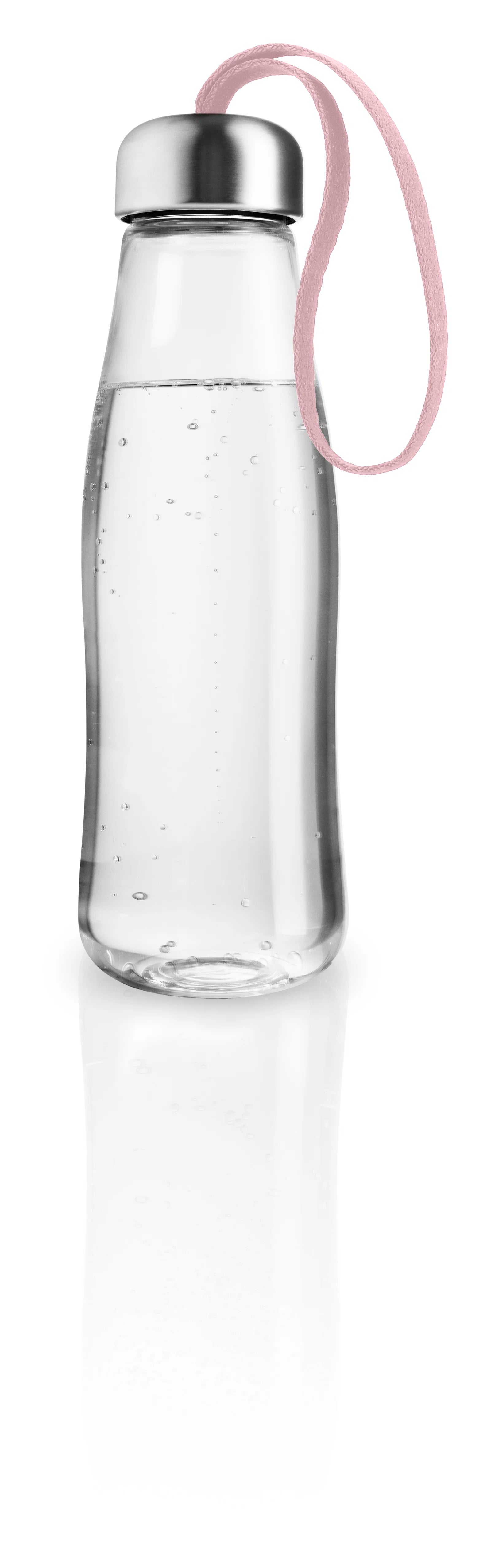 Vatnsflaska gler 0,5 ltr. - bleikt band