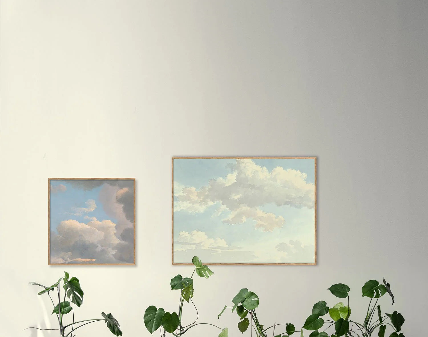 Clouds I í eikarramma- 30x30 cm