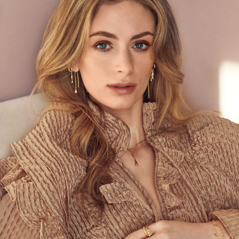 Shiny drop eyrnalokkar - gullhúðaðir