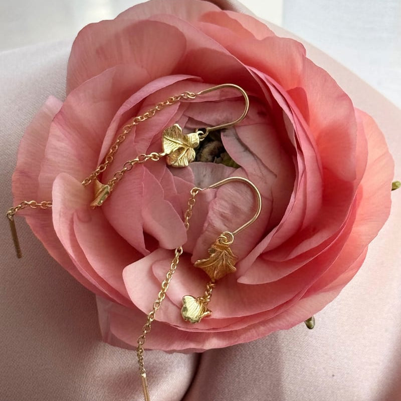 Folio eyrnalokkar þræddir - gullhúðaðir