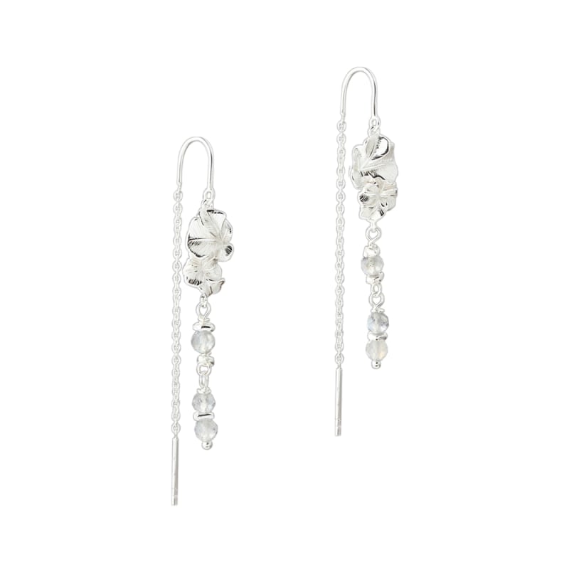 Folio blue eyrnalokkar þræddir - silfur