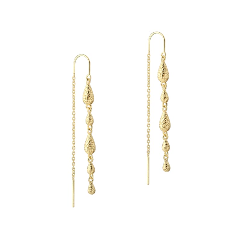 Cappa eyrnalokkar þræddir - gullhúðaðir