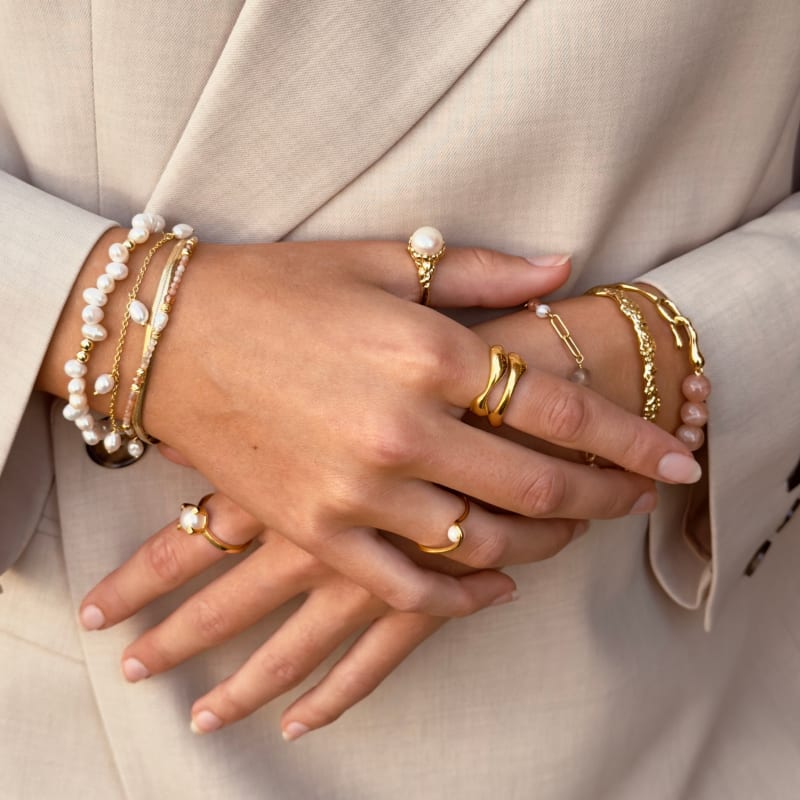 Lunella perluarmband - silfur