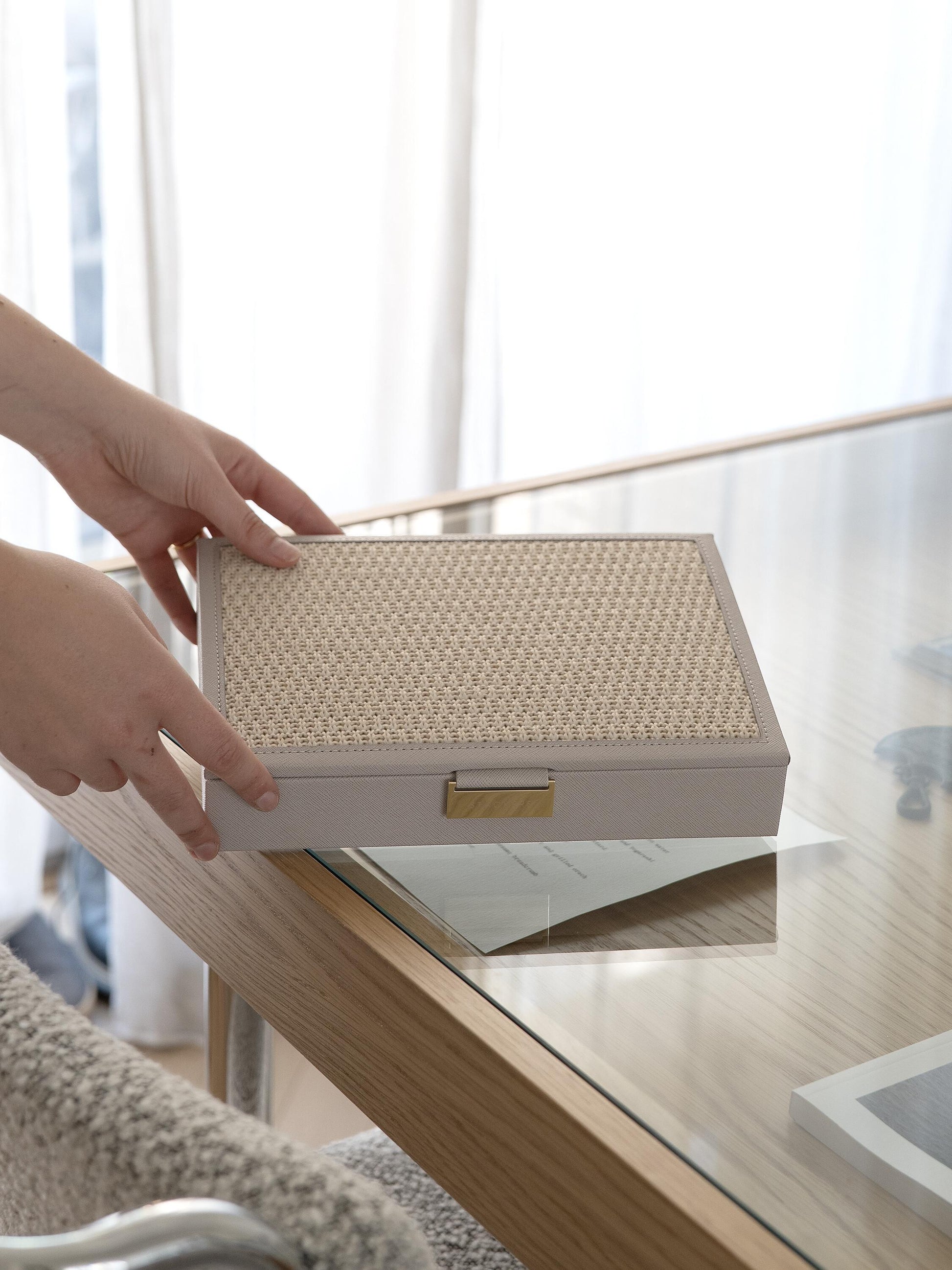 Skartgripaskrín classic - Raffia lok