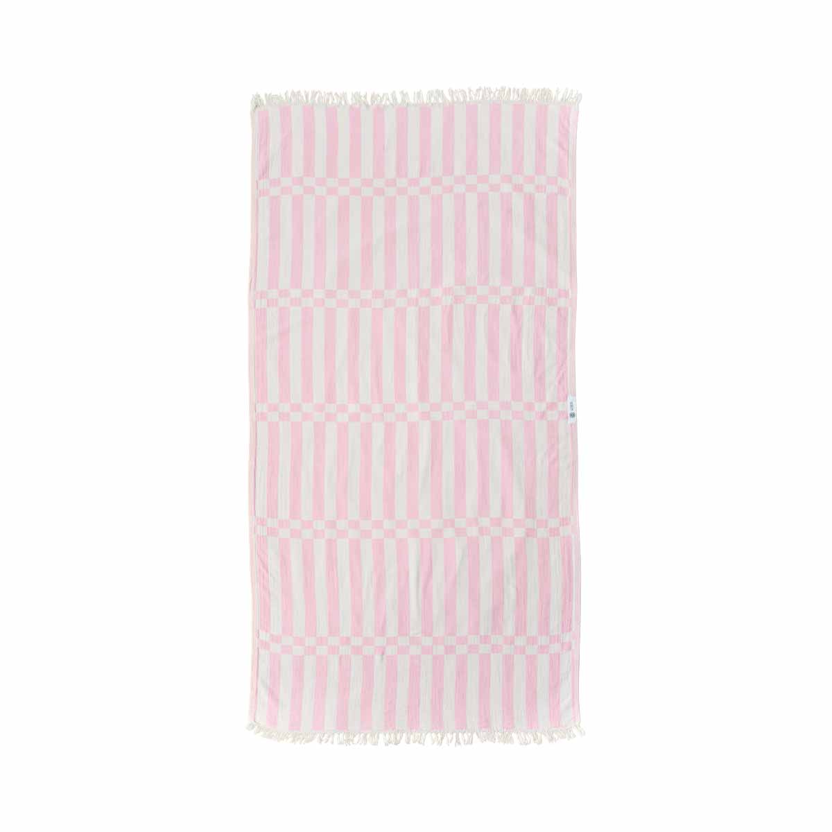 Handklæði Brautin - bleikt - 90x170 cm