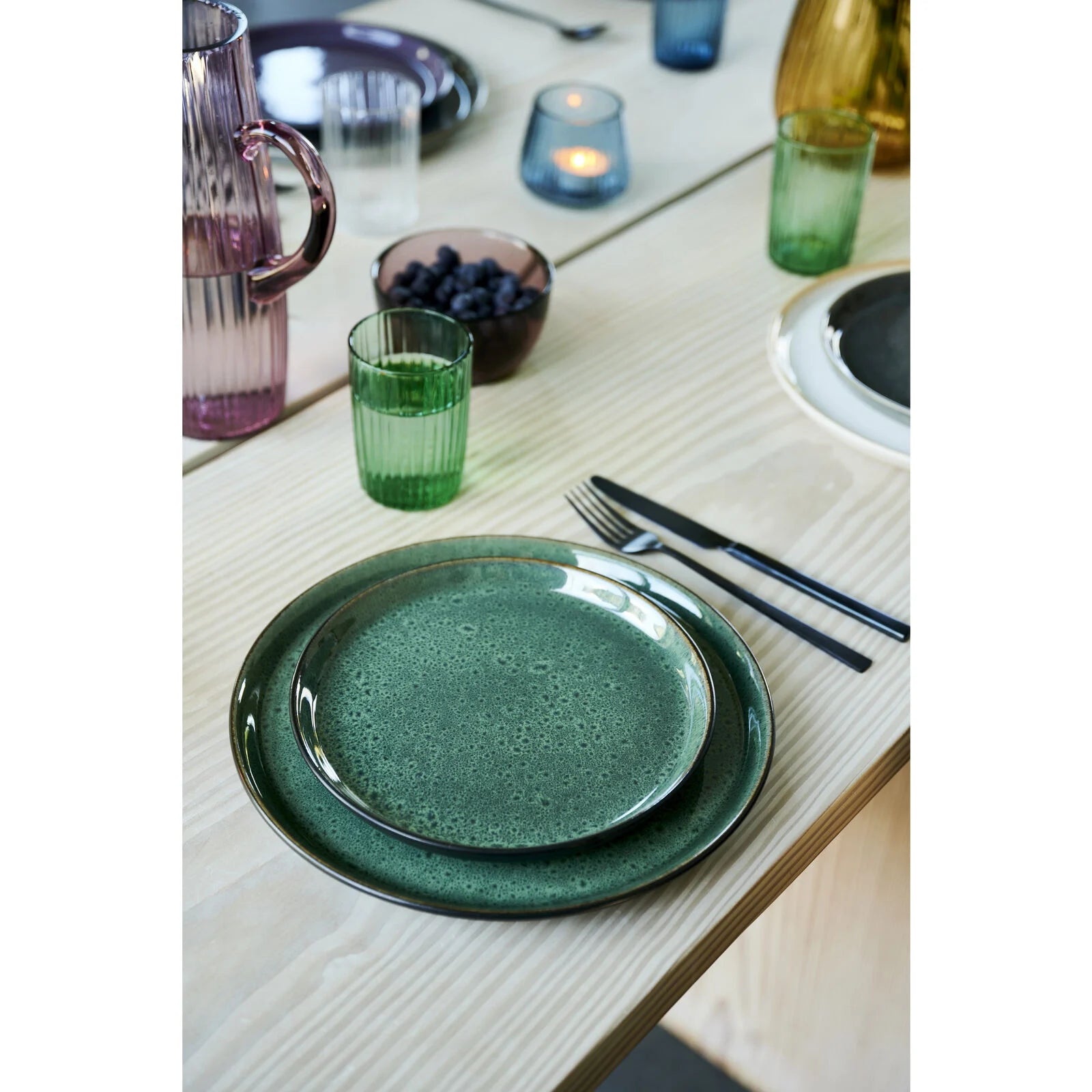 Gastro hliðardiskur svartur/grænn - 17 cm