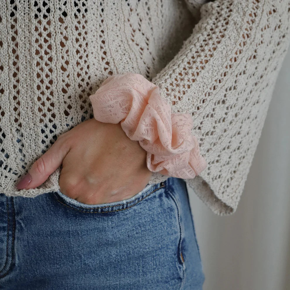Pernille scrunchie - ljósbleik