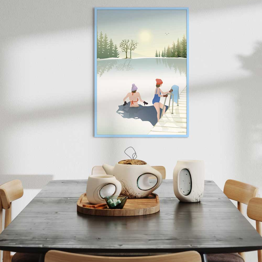 Myndarammi úr viði - blár