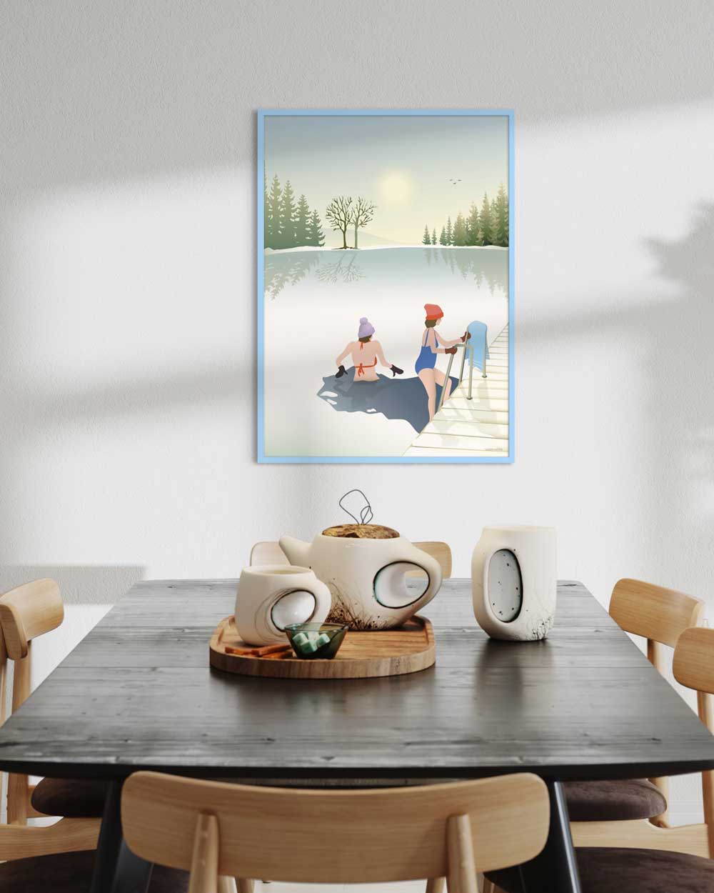 Myndarammi úr viði - blár