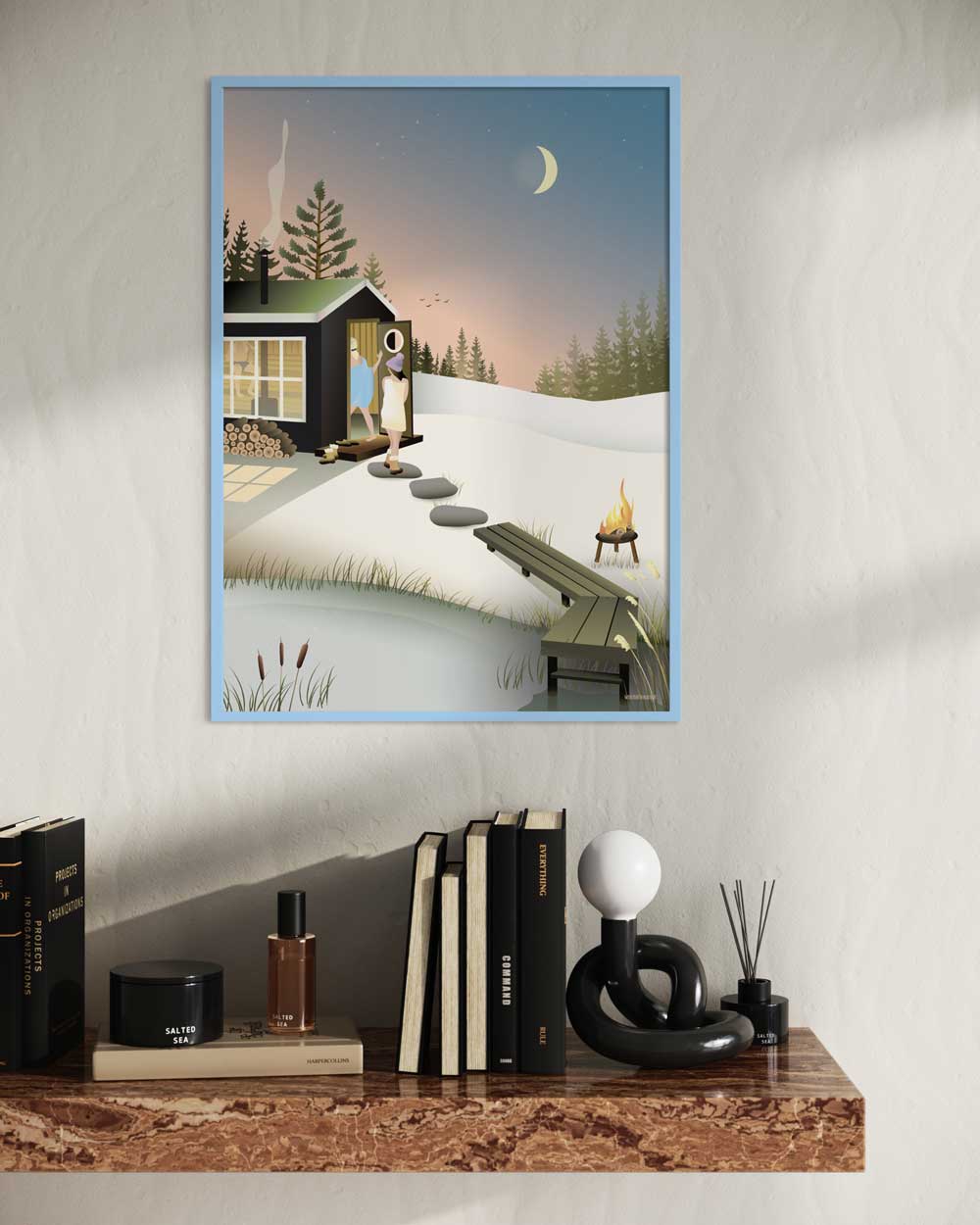 Myndarammi úr viði - blár