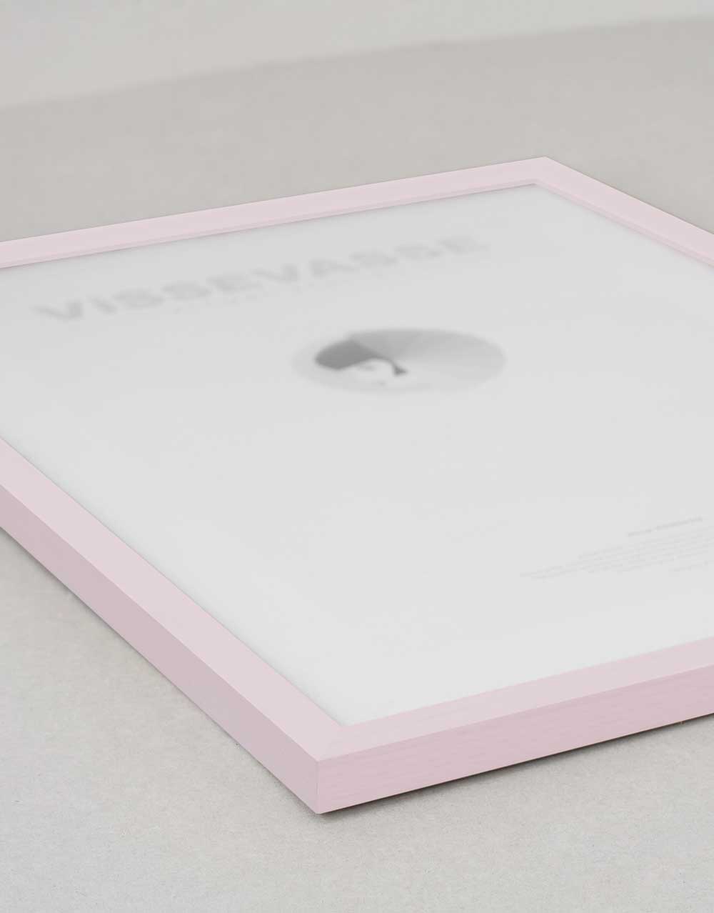 Myndarammi úr viði - bleikur