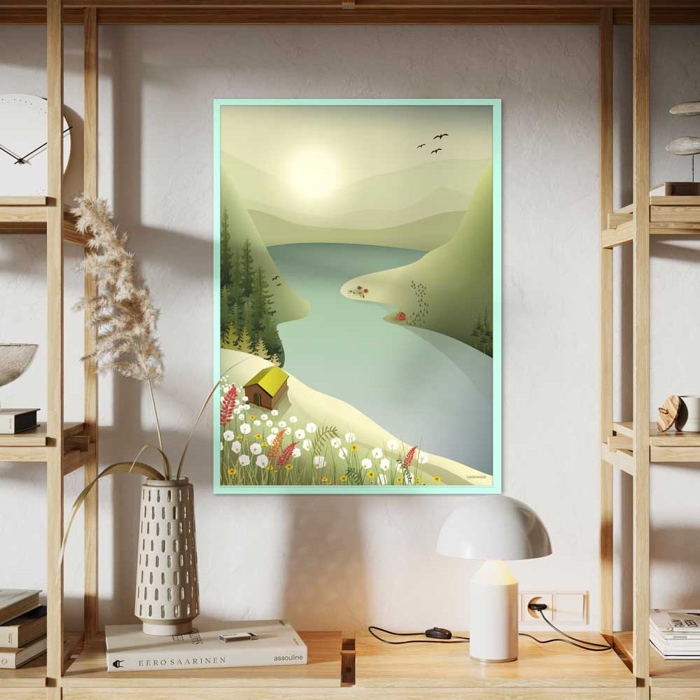 Myndarammi úr viði - grænn