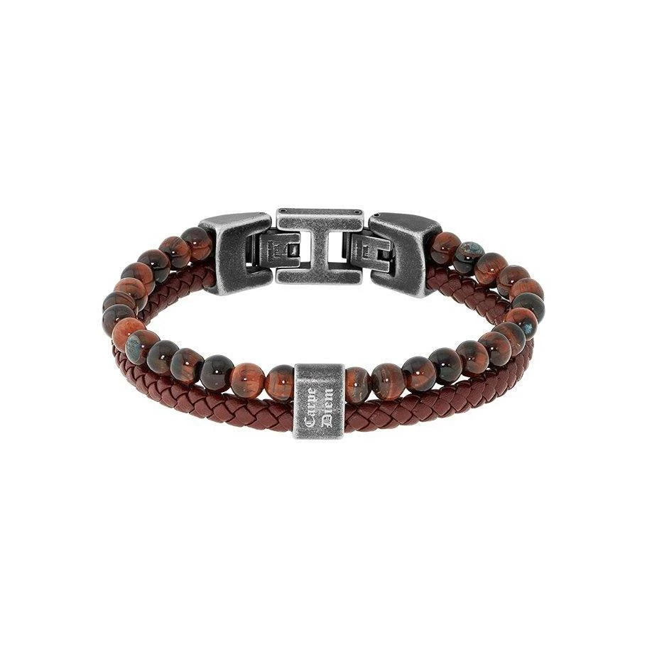 Karma perlu- og leðurarmband - 13 mm