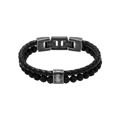 Karma perlu- og leðurarmband - 13 mm