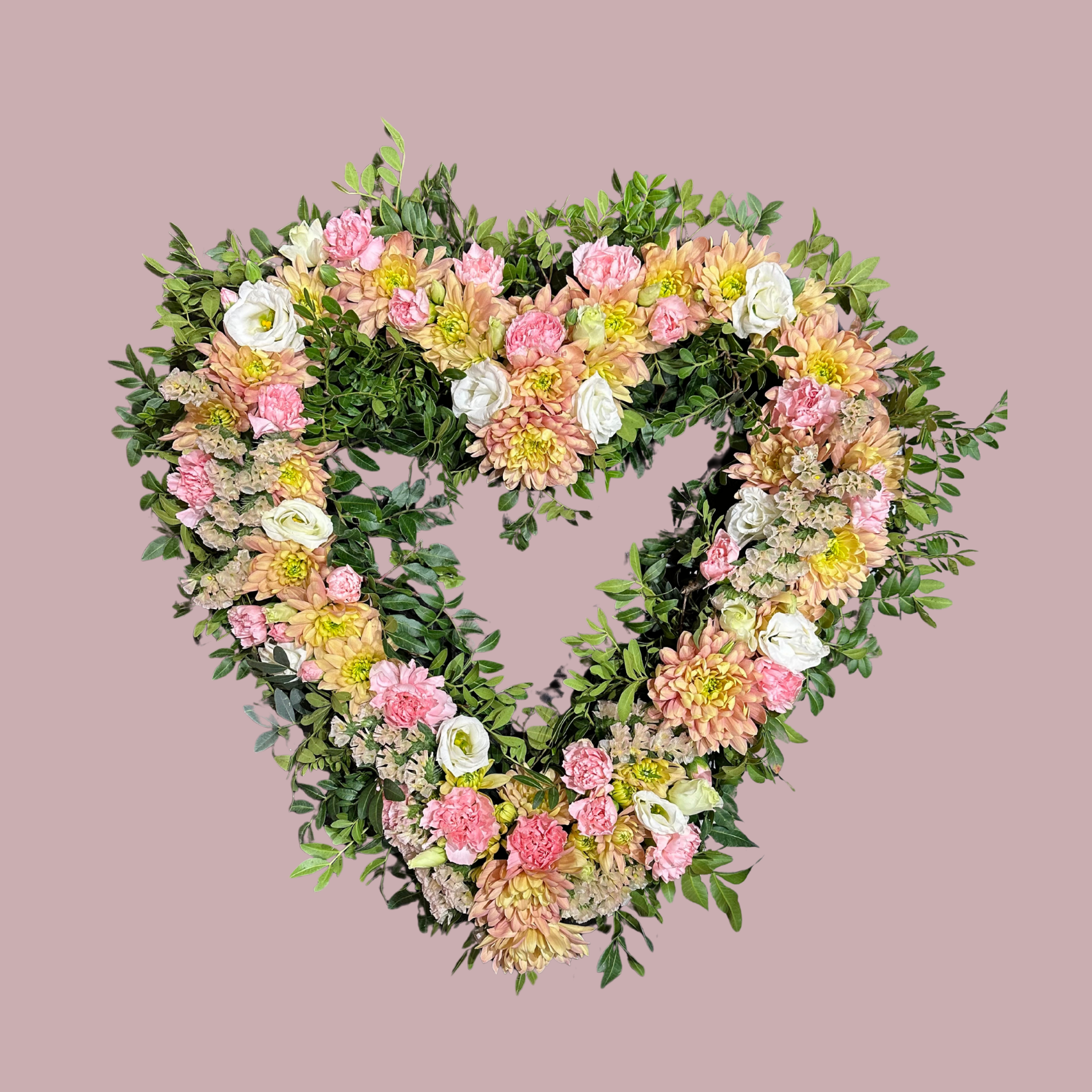 Hjarta - bleikt og ferskjulitað