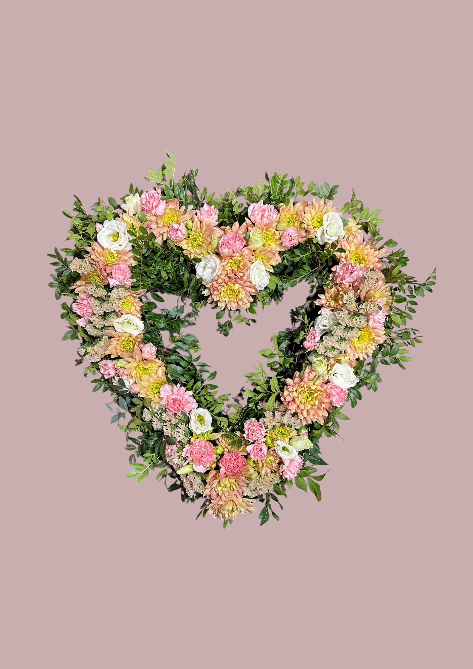 Hjarta - bleikt og ferskjulitað