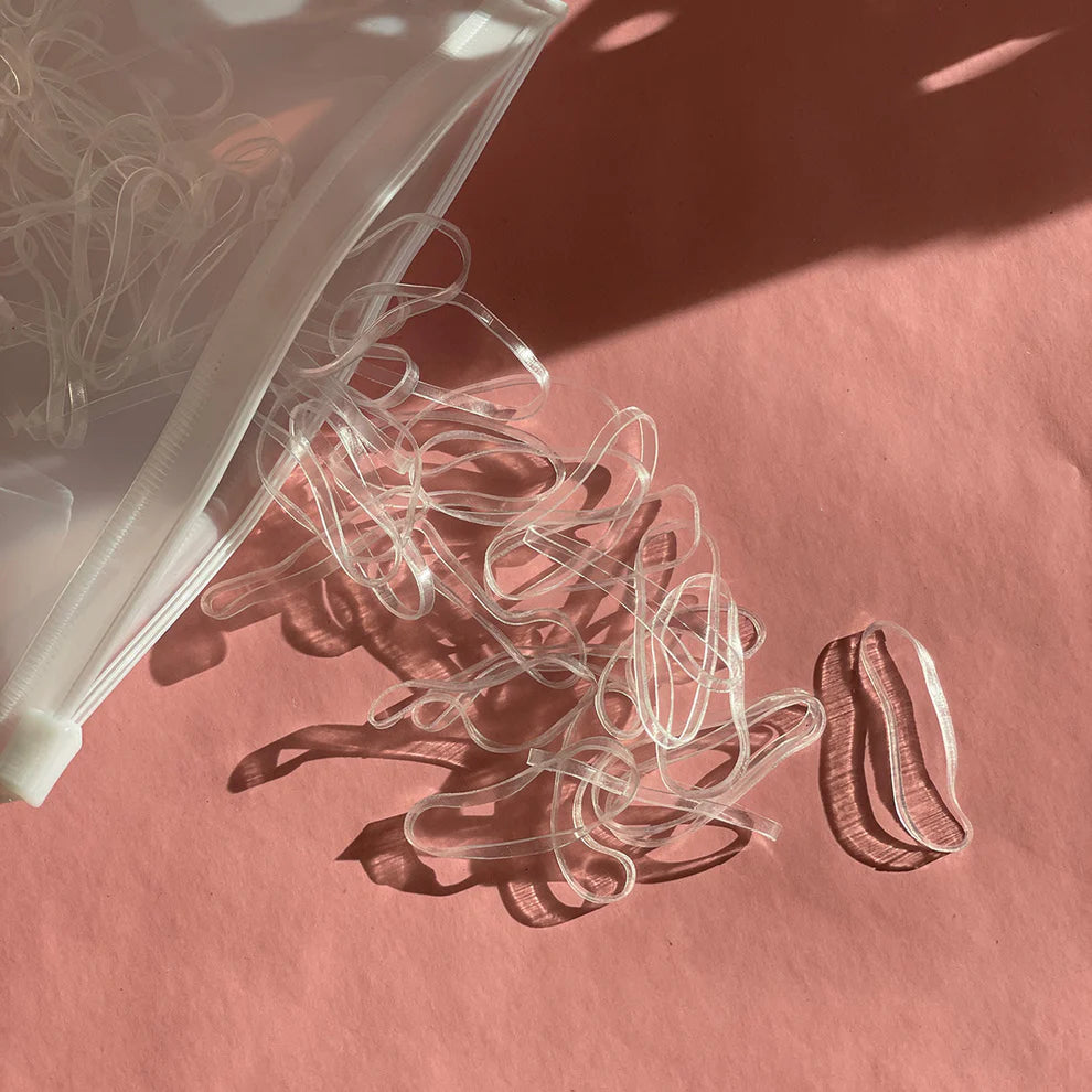 Silíkonteygjur - glærar 200 stk