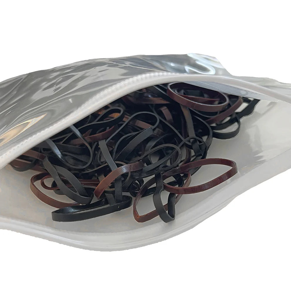 Silíkonteygjur - svartar/brúnar 200 stk