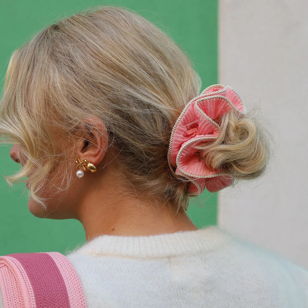Lilje scrunchie - bleik