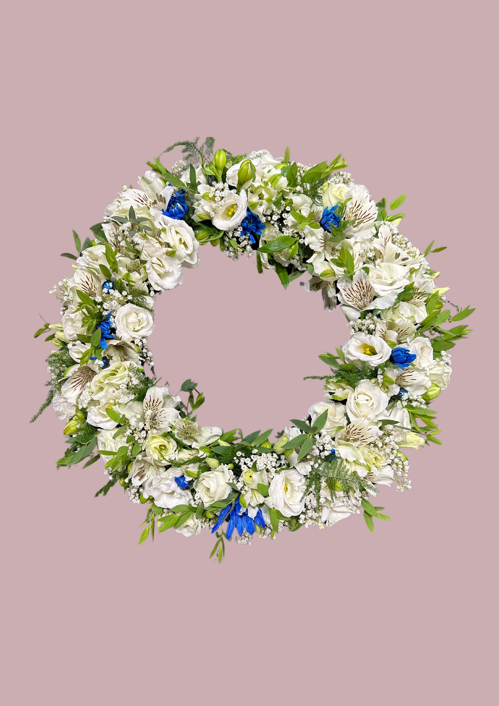 Krans - hvítur og blár