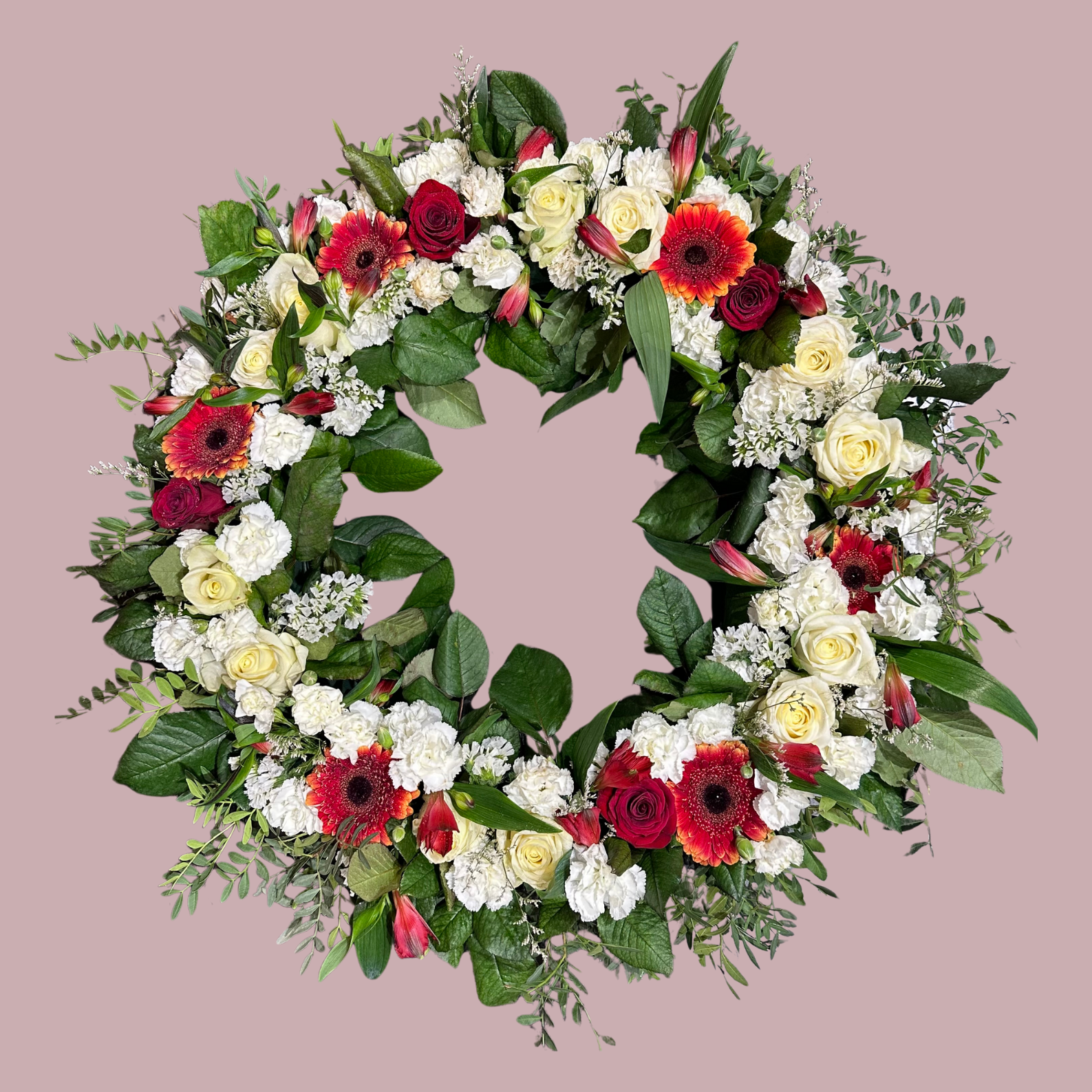 Krans - rauður og hvítur