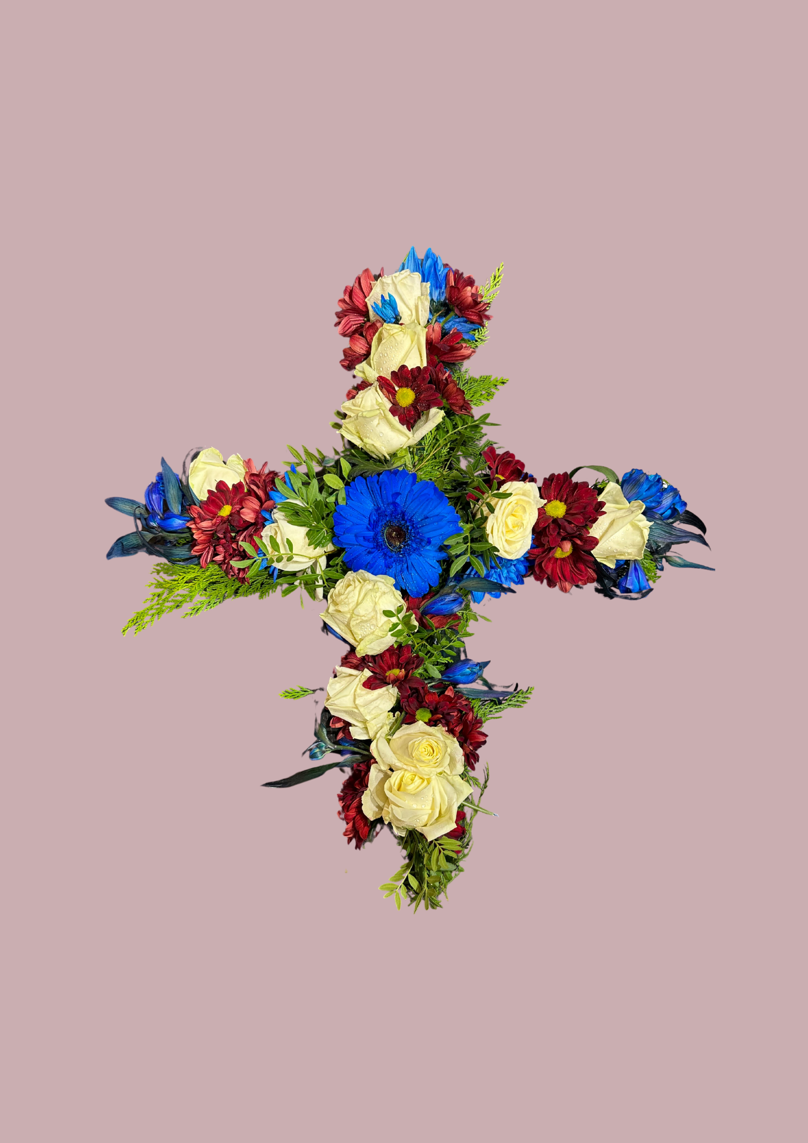 Kross - hvítur, rauður og blár