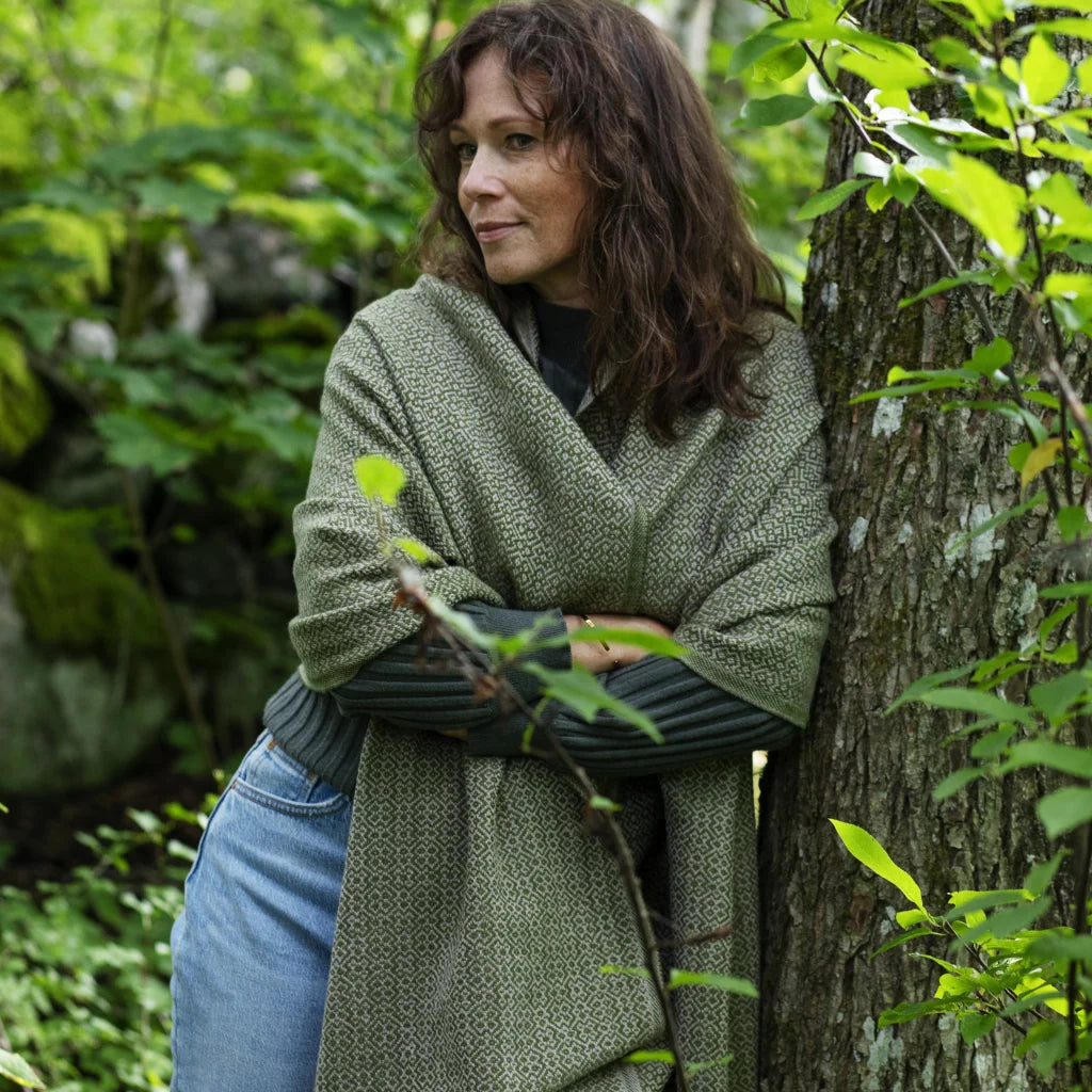 KOLI merínó trefill - drappaður og ólífugrænn