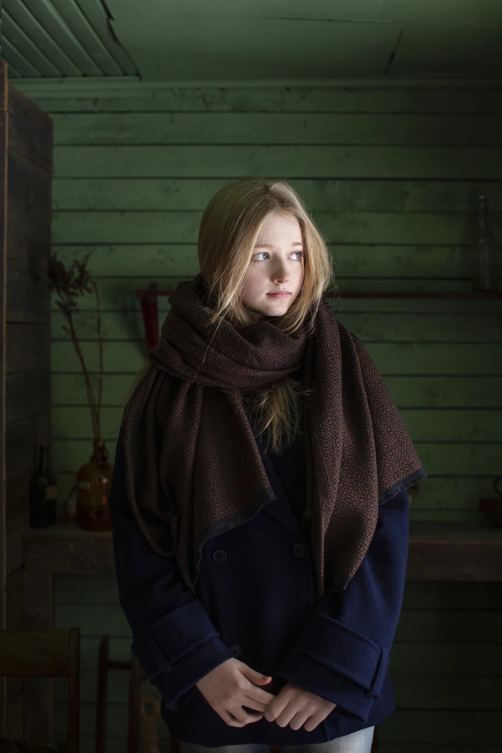 KOLI merínó trefill - drappaður og ólífugrænn