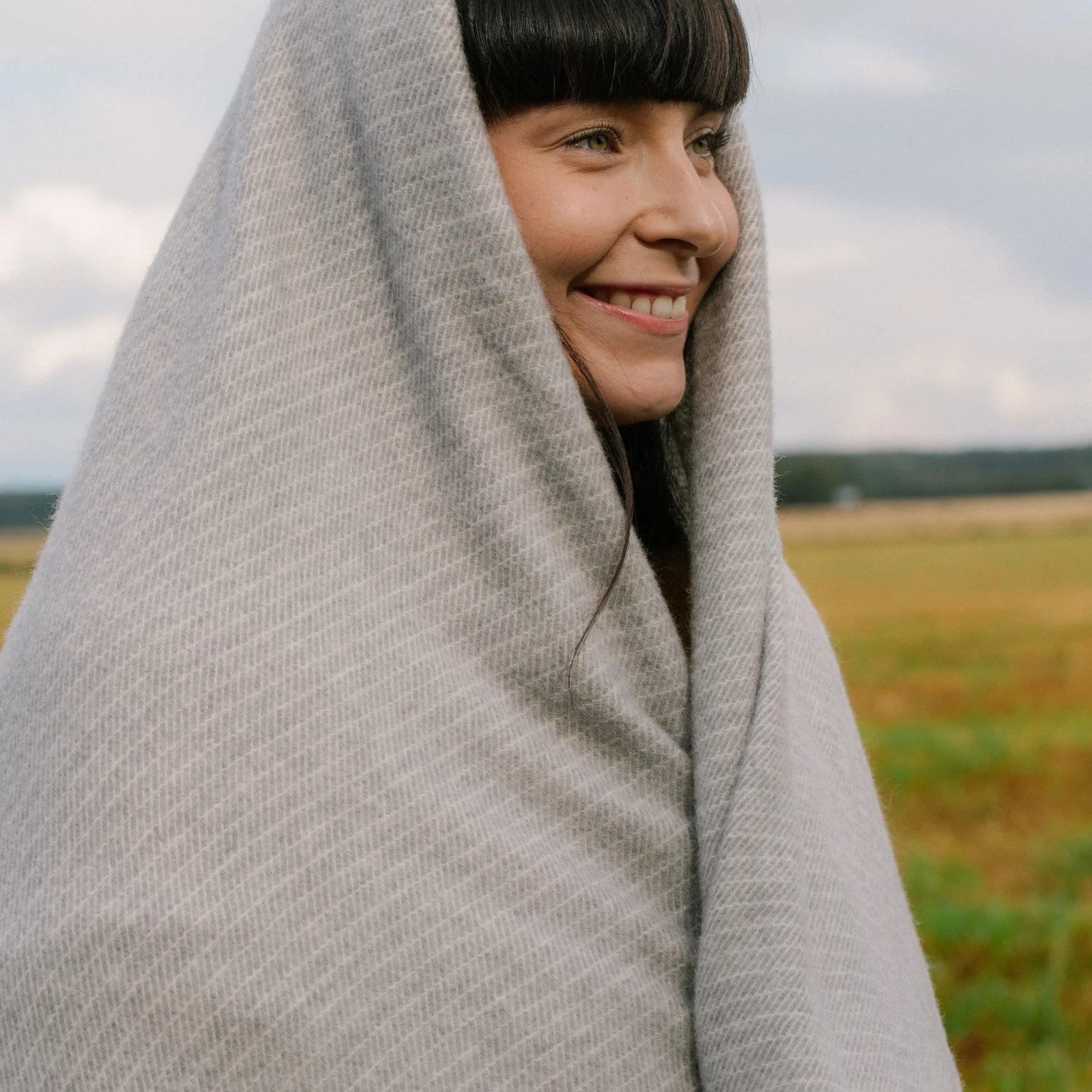 LEPO merínó ullarteppi - grár