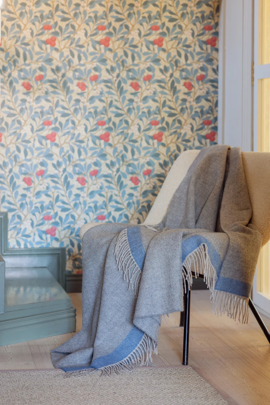 RAUHA ullarteppi - grátt og blátt