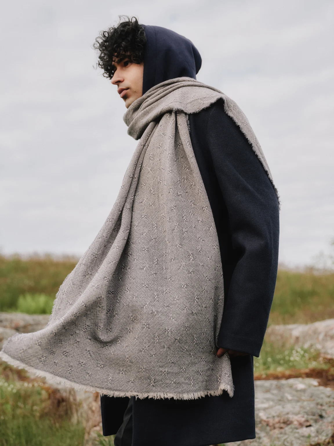 TUULA merínó trefill - drappaður og hvítur