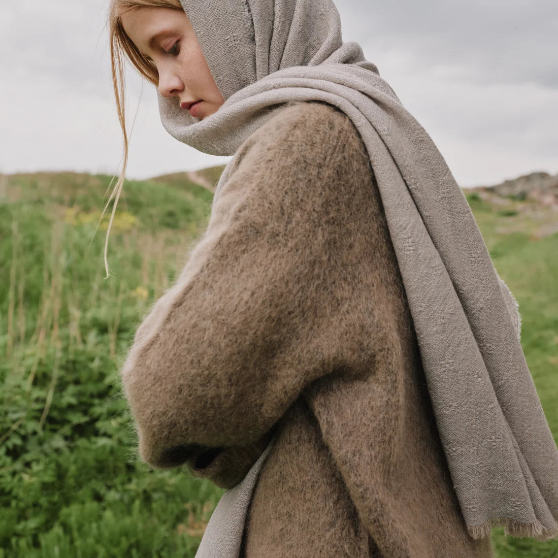TUULA merínó trefill - drappaður og bleikur