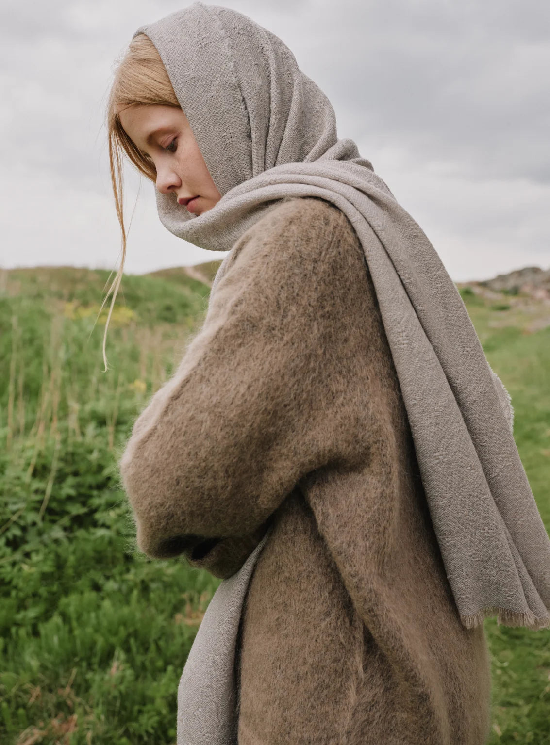 TUULA merínó trefill - drappaður og hvítur