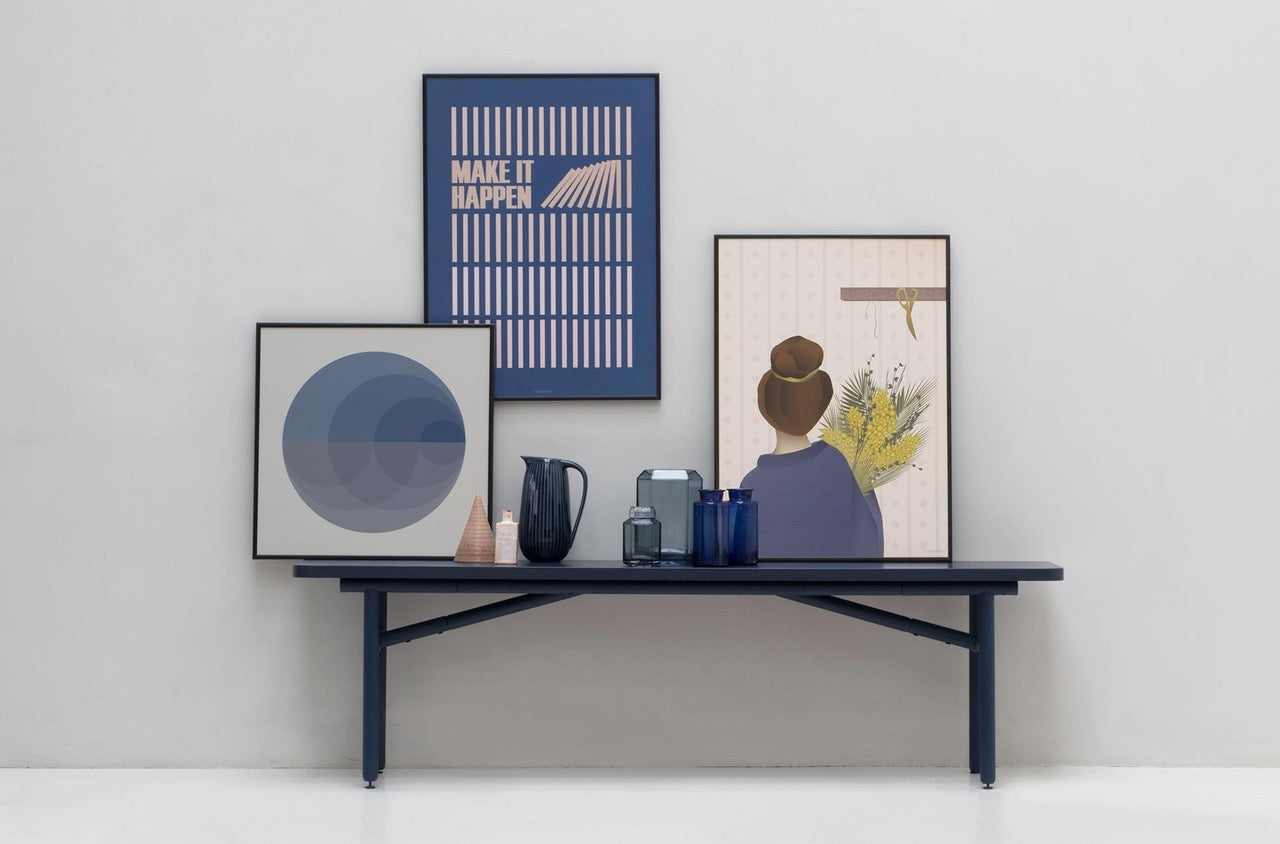 Make it happen blátt veggspjald