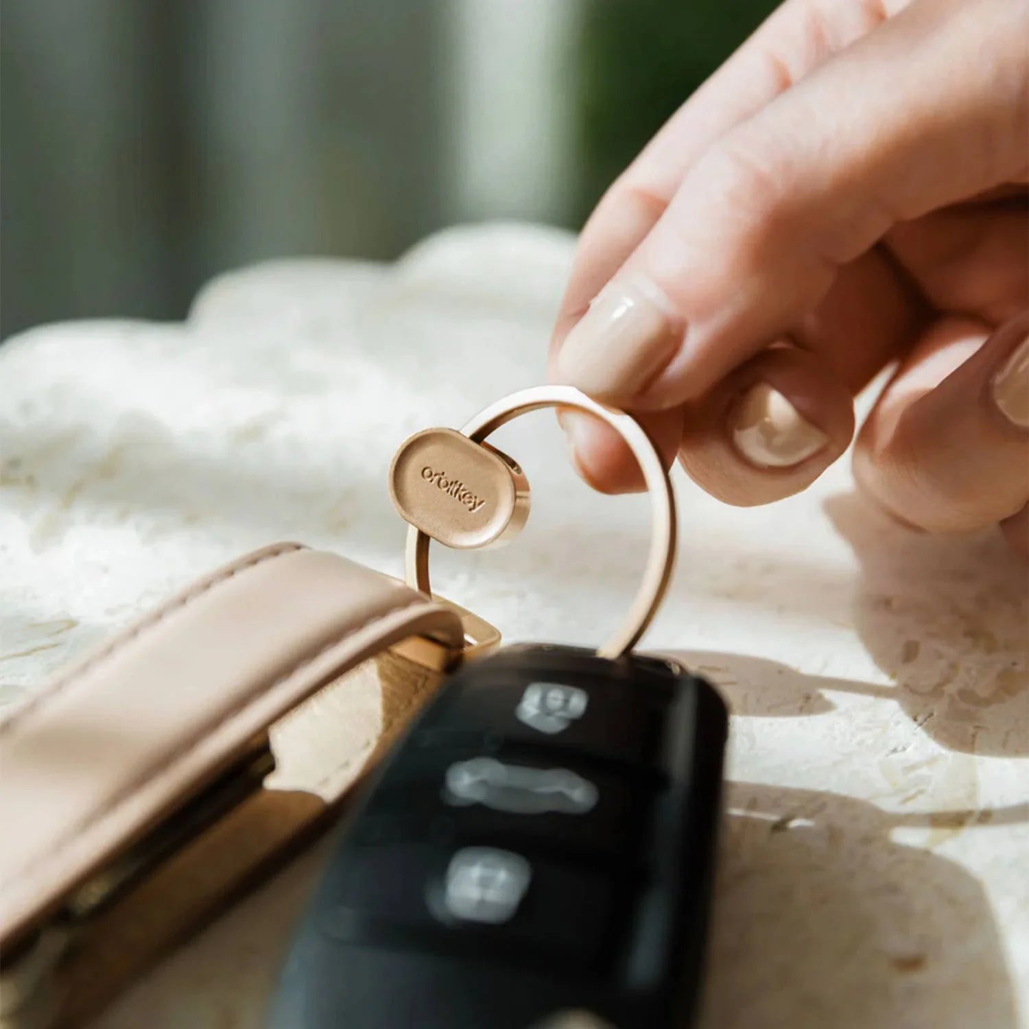 Lyklahringur rósagylltur