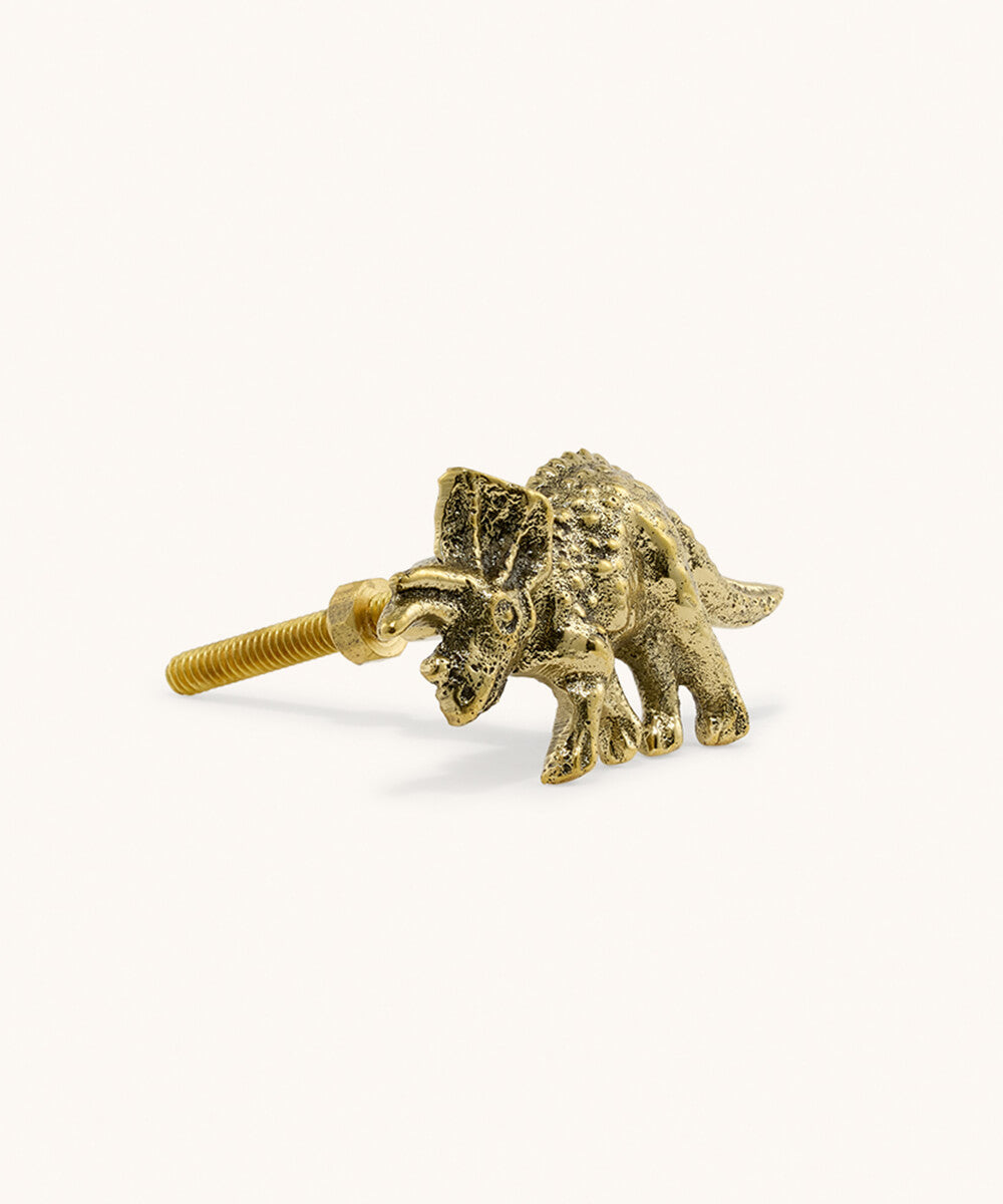 Triceratops hnúður úr messing frá Doing Goods
