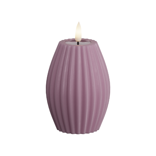 LED ávöl kerti light purple - tvær stærðir