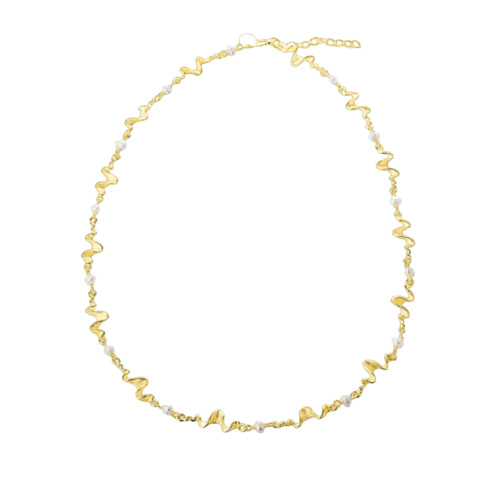 Pearly hálsmen - gullhúðað