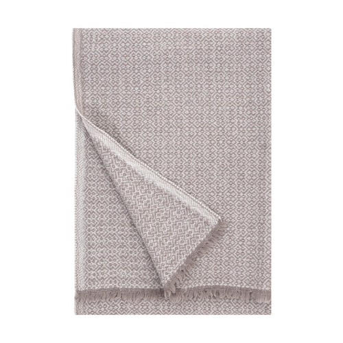 KOLI merínó ullarteppi - drappað og hvítt