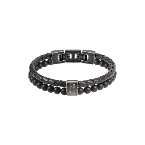 Karma perlu- og leðurarmband - 13 mm
