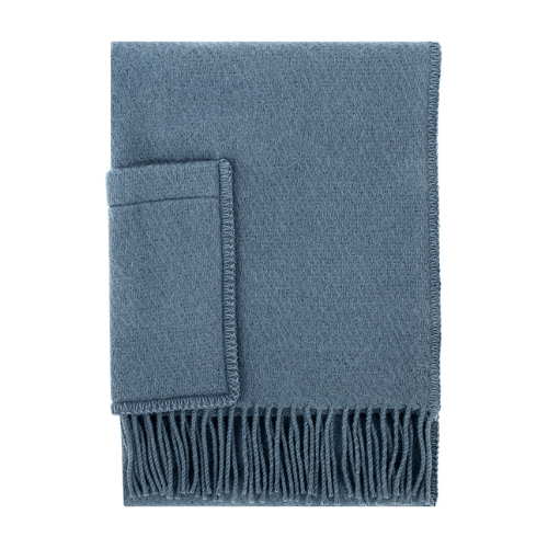 UNI ullarsjal með vösum - blátt