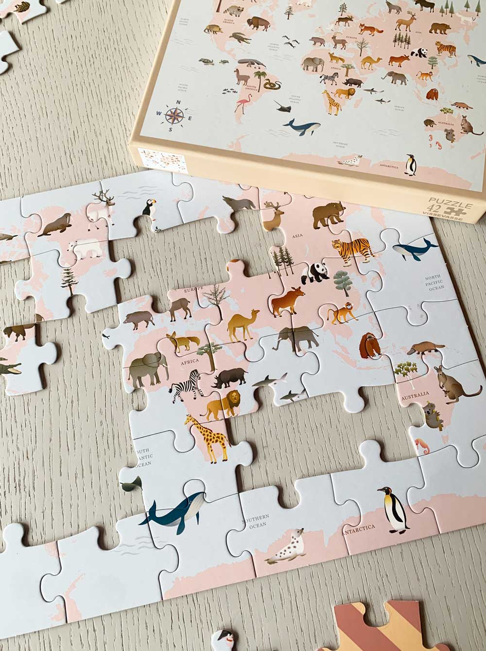 Heimskort púsl - 42 bitar