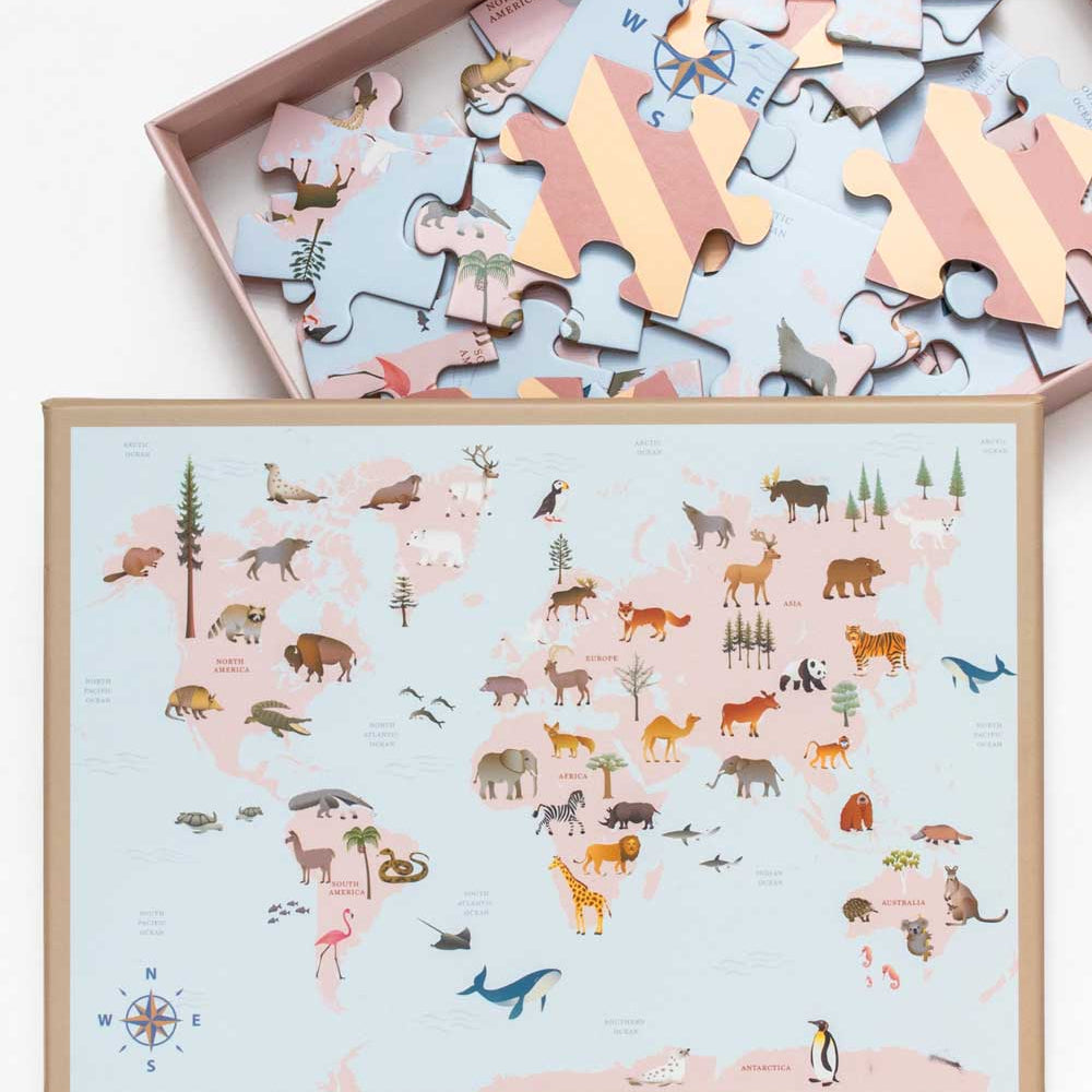 Heimskort púsl - 42 bitar